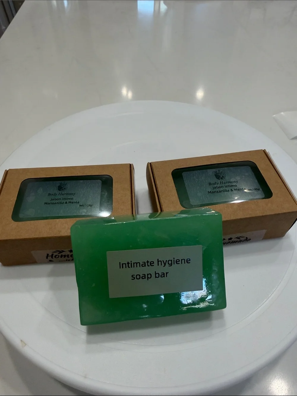 Intimate Hygiene Soap Bar - Green 100% Natural ingredients Aloe Vera,Mint.